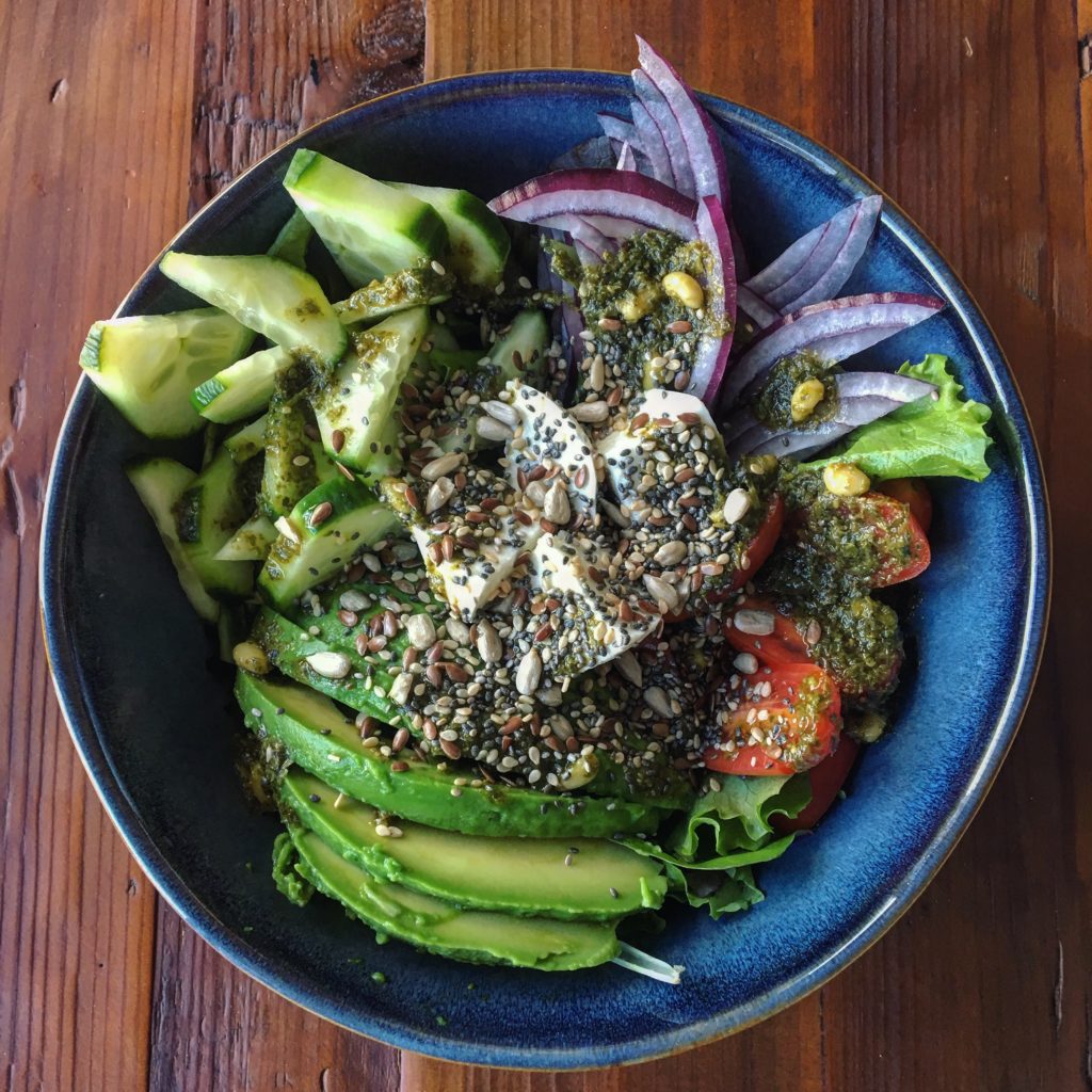 Recipe Yogabowl veggies green bowl with avocado nutrition